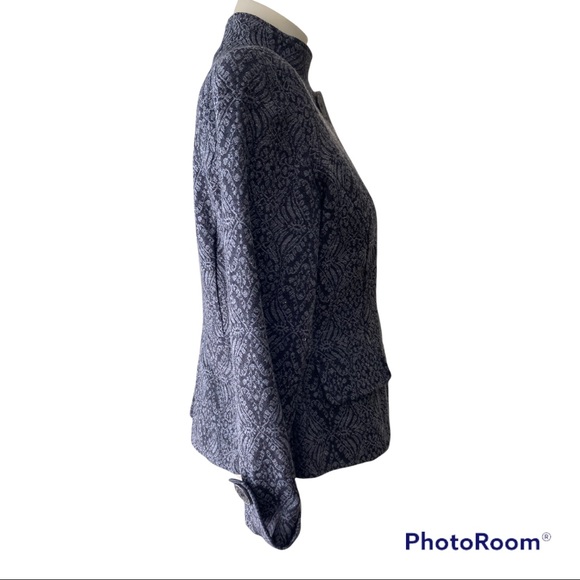 Coldwater Creek Gray & Black Jacquard Jacket 6P - Picture 3 of 9